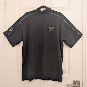 Vintage Guinness Beer Golf Mock Neck Shirt Men's XL Black Short Sleeve Brewed